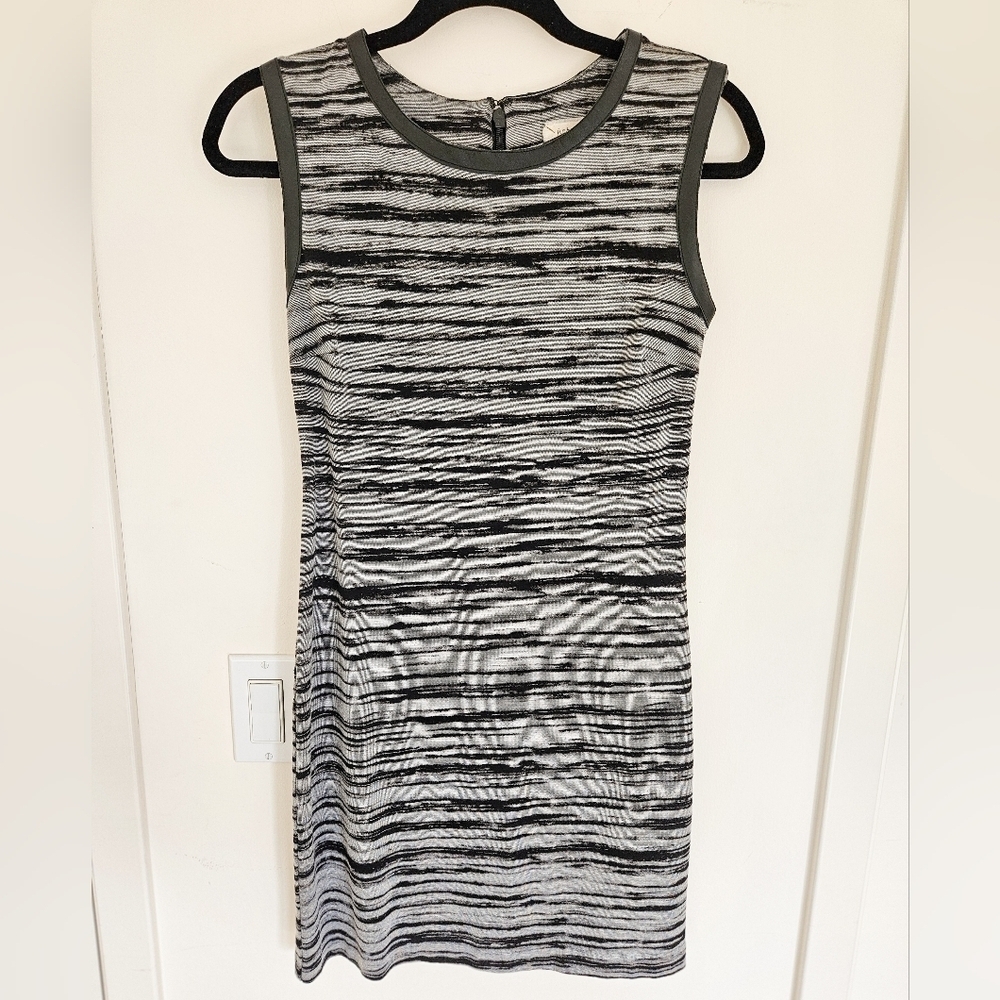 Nicole Miller Artelier Gray and Black Striped Dress